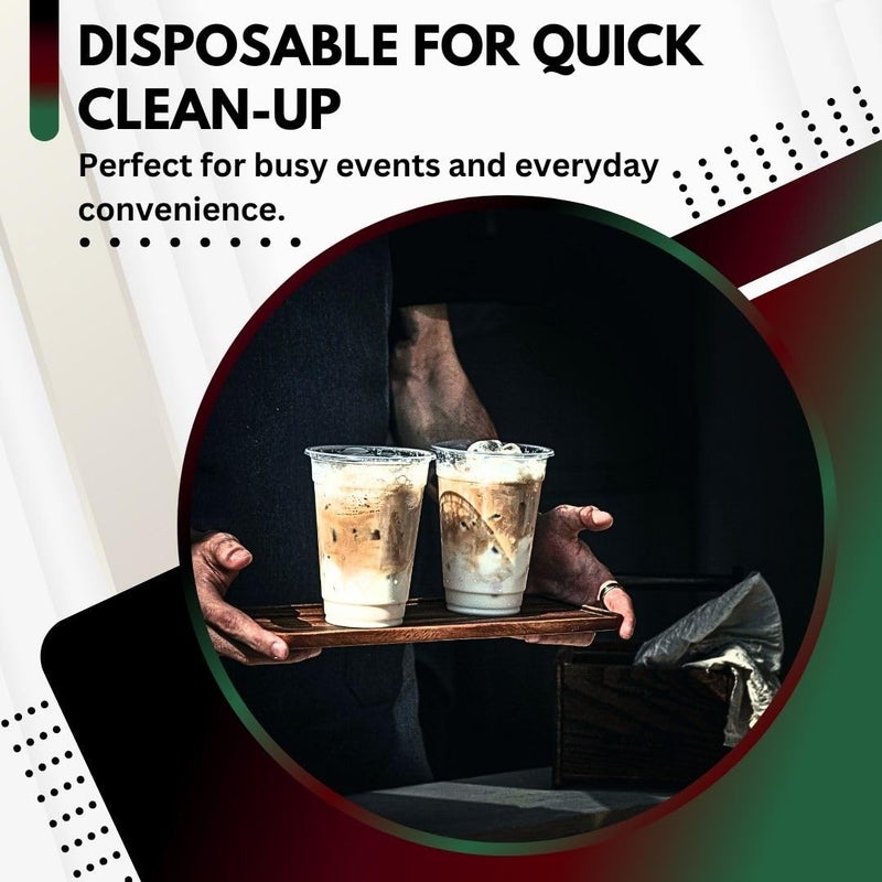 Green Direct 16 oz. Disposable Clear Drinking Plastic Cups for Boba Tea Ice Coffee 100 Pack - Image 4